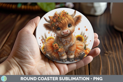 GorgeousAnimals Cute Thanksgiving Round Coaster design.