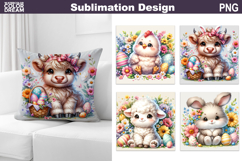 Easter Animal Pillow | Easter Animal Sublimation Product Image 1