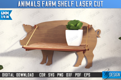 Pig Shaped Wall Shelf Laser Cut|Rack Template|Farm Animals Product Image 1