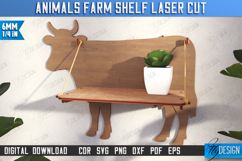 Cow Shaped Wall Shelf Laser Cut|Rack Template|Farm Animals Product Image 1
