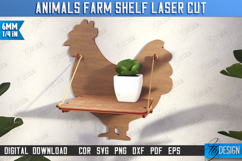 Chicken Shaped Shelf Laser Cut |Rack Template| Farm Animals Product Image 1