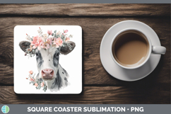 GorgeousAnimals Floral Crown Square Coaster design.