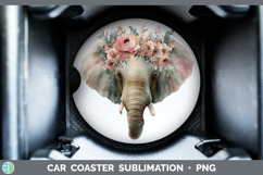 GorgeousAnimals Floral Crown Car Coaster design.