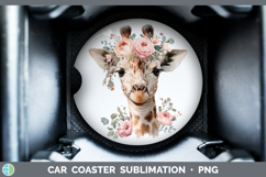 GorgeousAnimals Floral Crown Car Coaster design.
