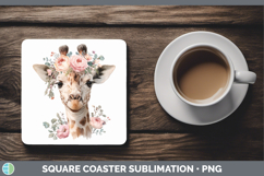 GorgeousAnimals Floral Crown Square Coaster design.