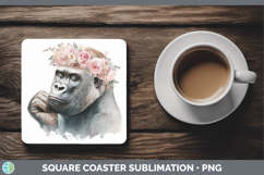 GorgeousAnimals Floral Crown Square Coaster design.