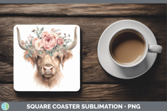 GorgeousAnimals Floral Crown Square Coaster design.