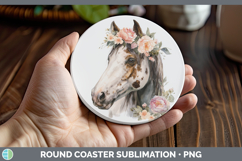 GorgeousAnimals Floral Crown Round Coaster design.