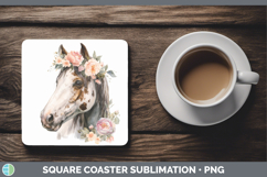 GorgeousAnimals Floral Crown Square Coaster design.