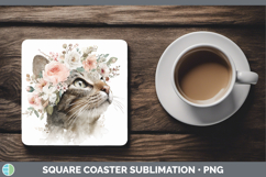 GorgeousAnimals Floral Crown Square Coaster design.