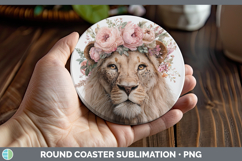 GorgeousAnimals Floral Crown Round Coaster design.