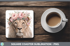 GorgeousAnimals Floral Crown Square Coaster design.