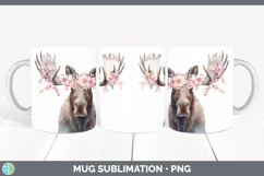 GorgeousAnimals Floral Crown Mug Wrap design.