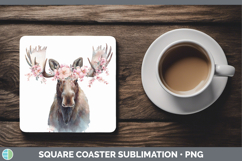 GorgeousAnimals Floral Crown Square Coaster design.