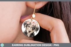 GorgeousAnimals Floral Crown Round Earrings design.