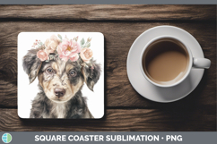GorgeousAnimals Floral Crown Square Coaster design.