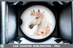GorgeousAnimals Floral Crown Car Coaster design.