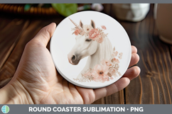 GorgeousAnimals Floral Crown Round Coaster design.