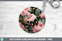GorgeousAnimals Floral Sleeping Keychain design.