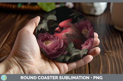 GorgeousAnimals Floral Sleeping Round Coaster design.