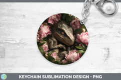 GorgeousAnimals Floral Sleeping Keychain design.