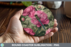 GorgeousAnimals Floral Sleeping Round Coaster design.