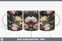 GorgeousAnimals Floral Sleeping Mug Wrap design.