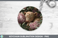 GorgeousAnimals Floral Sleeping Keychain design.