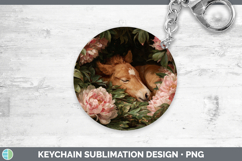 GorgeousAnimals Floral Sleeping Keychain design.