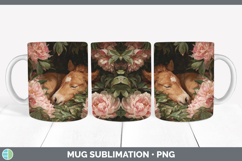 GorgeousAnimals Floral Sleeping Mug Wrap design.
