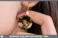 GorgeousAnimals Floral Sleeping Round Earrings design.