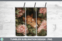 GorgeousAnimals Floral Sleeping Tumbler design.