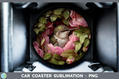 GorgeousAnimals Floral Sleeping Car Coaster design.
