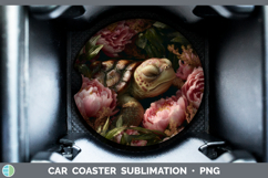 GorgeousAnimals Floral Sleeping Car Coaster design.
