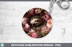 GorgeousAnimals Floral Sleeping Keychain design.