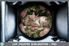 GorgeousAnimals Floral Sleeping Car Coaster design.