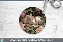 GorgeousAnimals Floral Sleeping Keychain design.