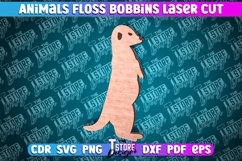 Meerkat Floss Bobbins Laser Cut | Laser Cut Design |CNC File Product Image 1