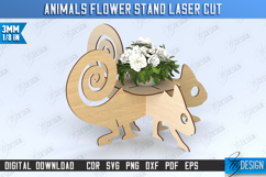 Animals Flower Stand Laser Cut Bundle,Animal Planter Pattern Product Image 5