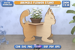 Animals Flower Stand Laser Cut Bundle,Animal Planter Pattern Product Image 5
