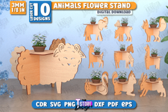Animals Flower Stand Laser Cut Bundle,Animal Planter Pattern Product Image 1
