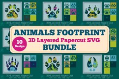 Animals Footprint 3D Layered Papercut Bundle Product Image 1
