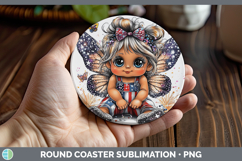 GorgeousAnimals Fourth of July Round Coaster design.