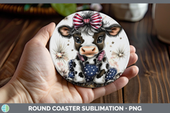 GorgeousAnimals Fourth of July Round Coaster design.