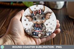 GorgeousAnimals Fourth of July Round Coaster design.