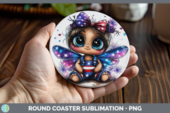 GorgeousAnimals Fourth of July Round Coaster design.