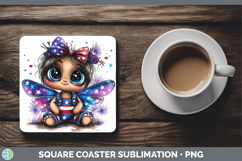 GorgeousAnimals Fourth of July Square Coaster design.