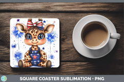 GorgeousAnimals Fourth of July Square Coaster design.