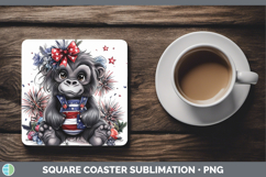 GorgeousAnimals Fourth of July Square Coaster design.