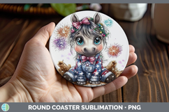 GorgeousAnimals Fourth of July Round Coaster design.
